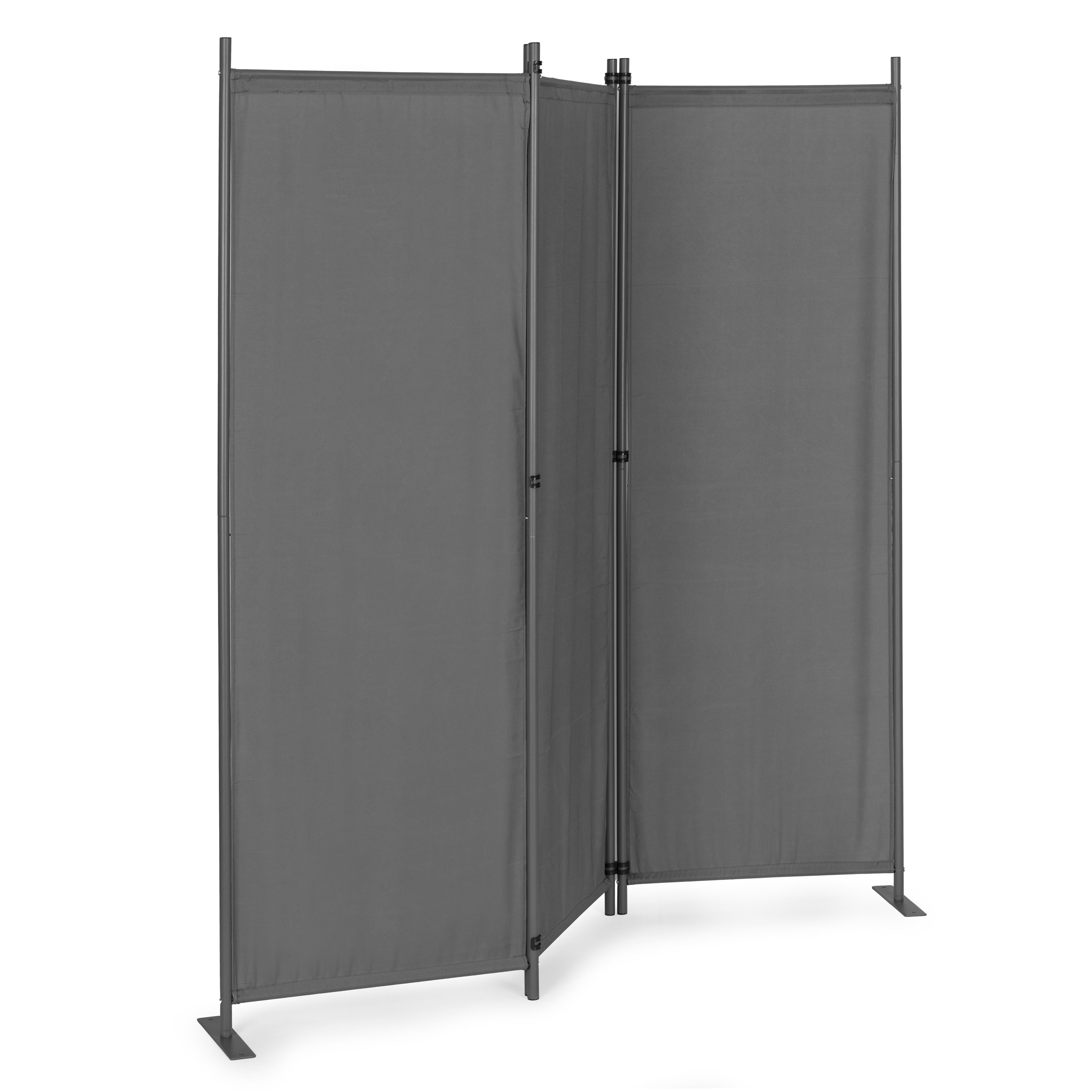Sulankstoma pilka 3 dalių sodo ir kambario pertvara 167x164 cm
