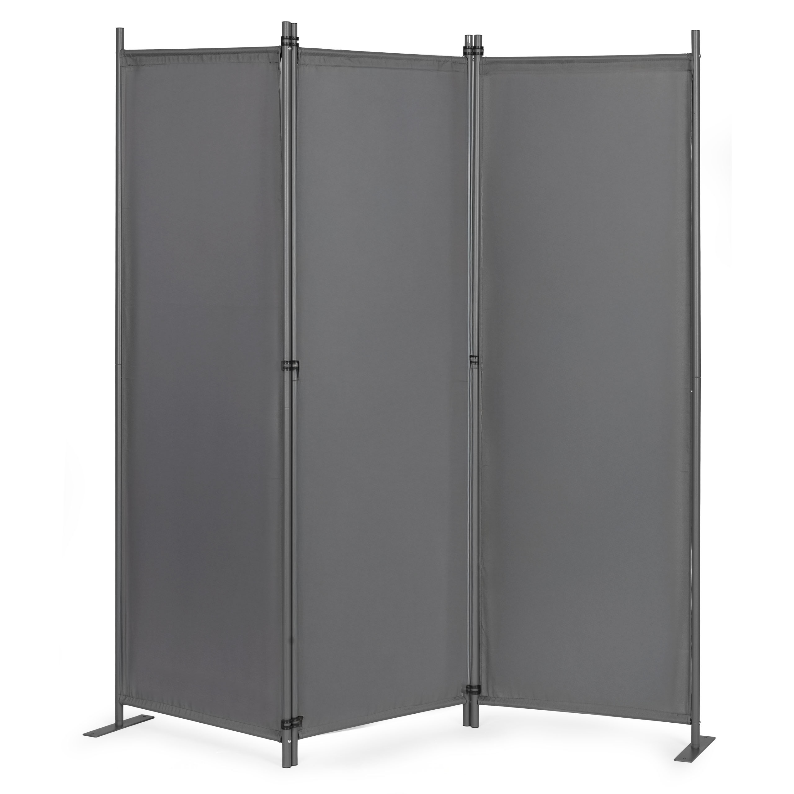 Sulankstoma pilka 3 dalių sodo ir kambario pertvara 167x164 cm