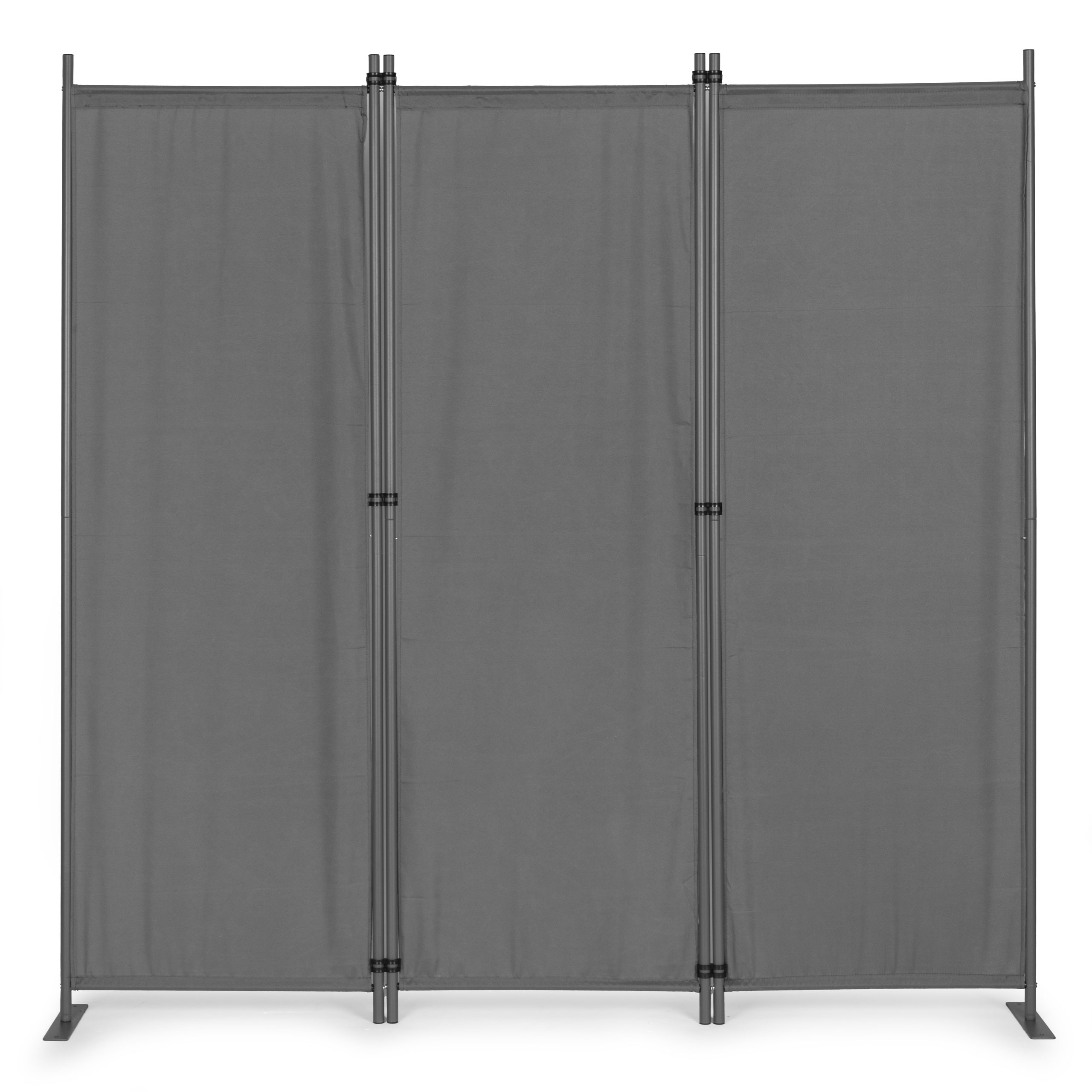 Sulankstoma pilka 3 dalių sodo ir kambario pertvara 167x164 cm