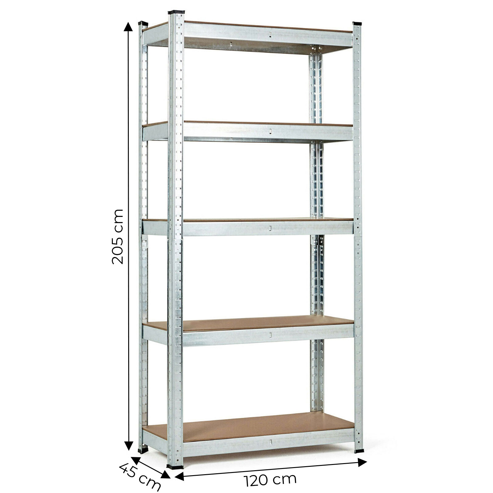 Sandėlio lentyna 205x120x45 cm cinkuoto plieno 5 lentynos 875 kg modernhome