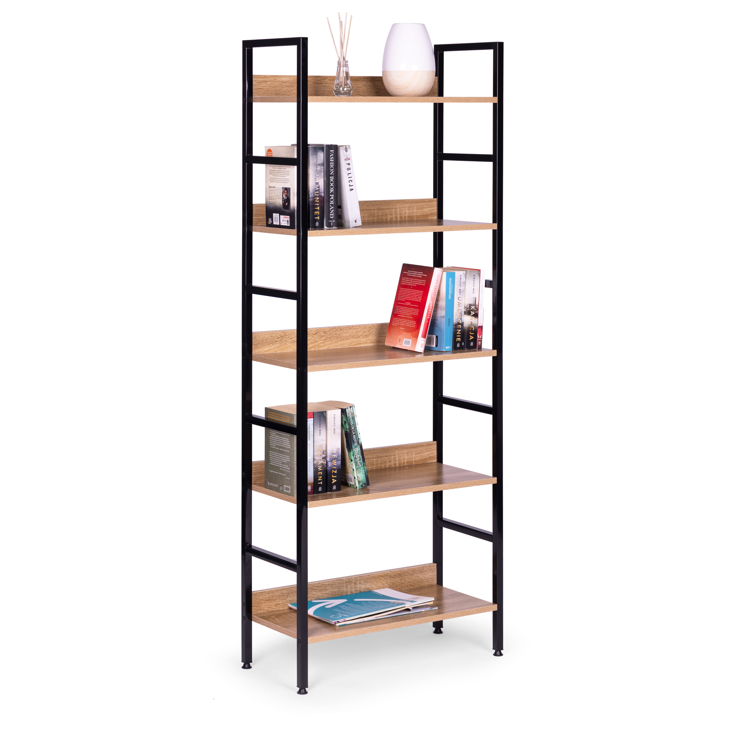 Modernhome loftinio stiliaus lentyna su 5 lentynomis, 160 cm aukščio