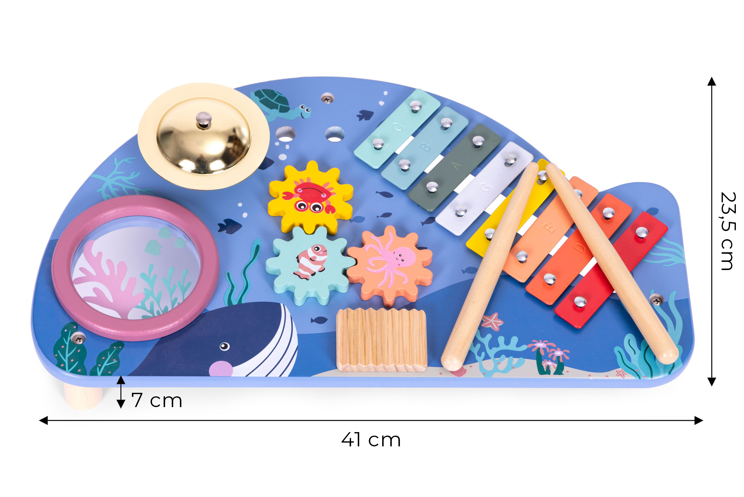 Medinis muzikinis staliukas su instrumentais - ecotoys