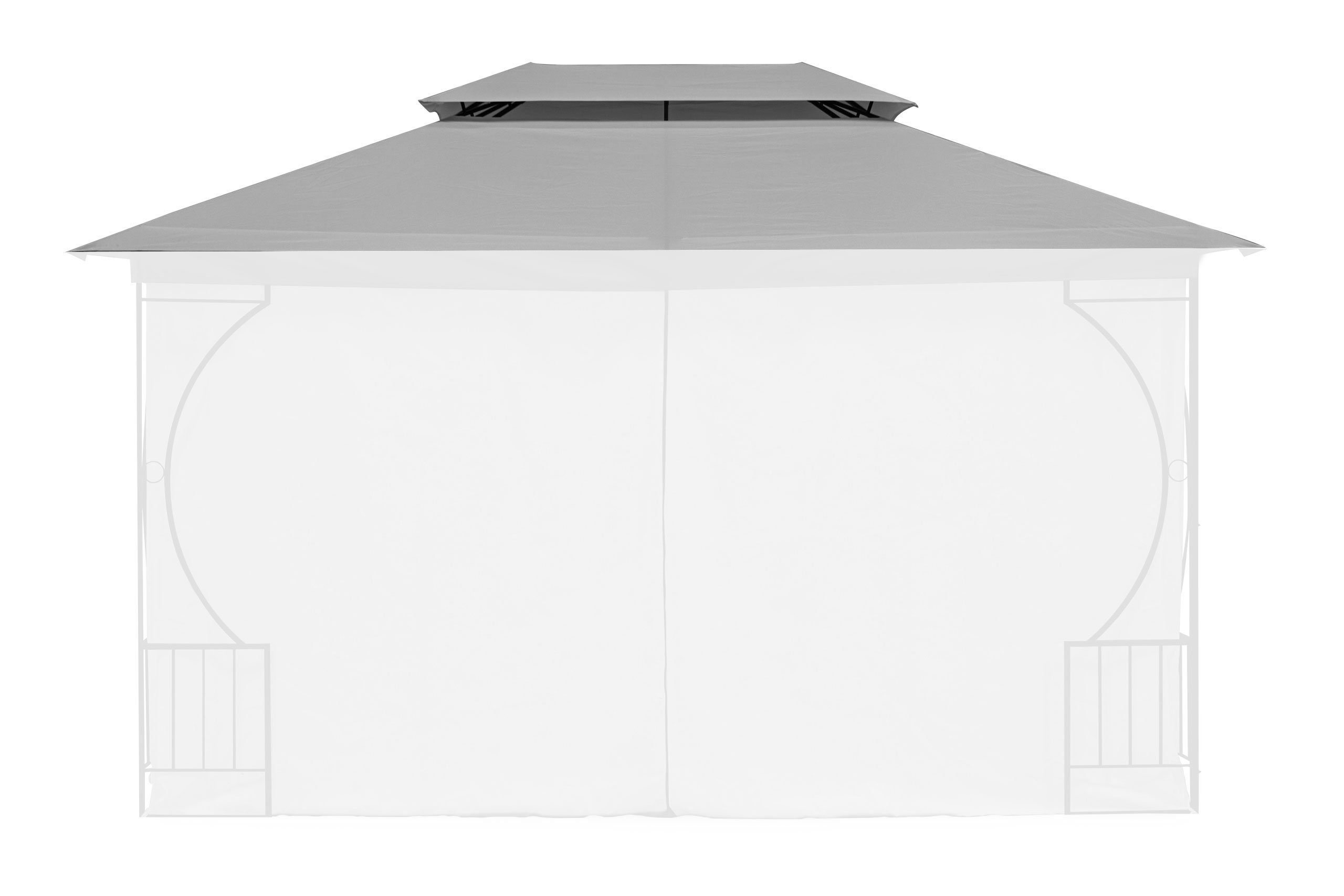 Atsparus pavėsinės stogas 3x4 m pilkas