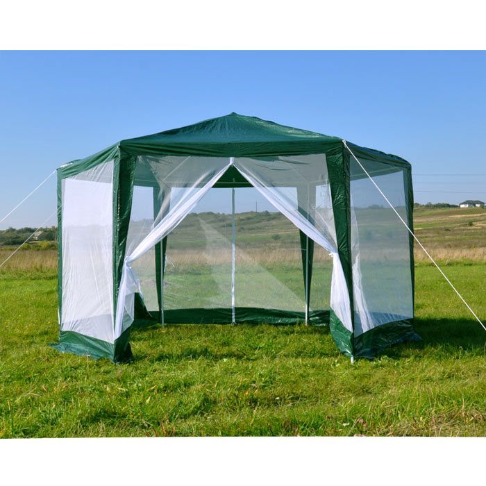 Žalia sodo palapinė su tinkleliu nuo uodų 2x2x2 m