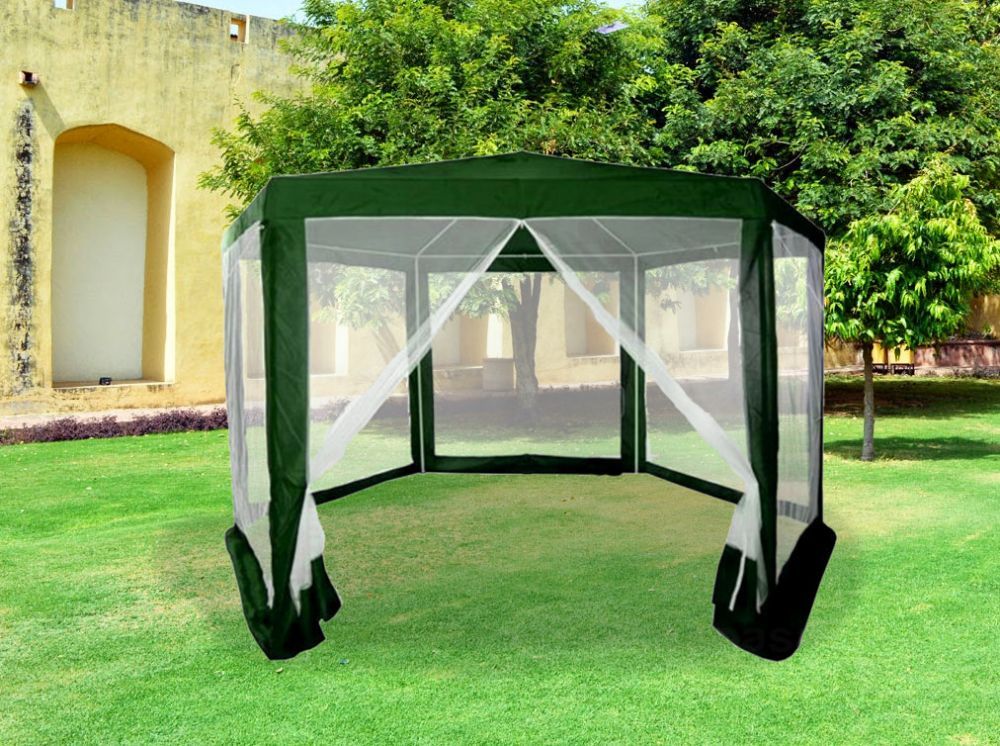 Žalia sodo palapinė su tinkleliu nuo uodų 2x2x2 m