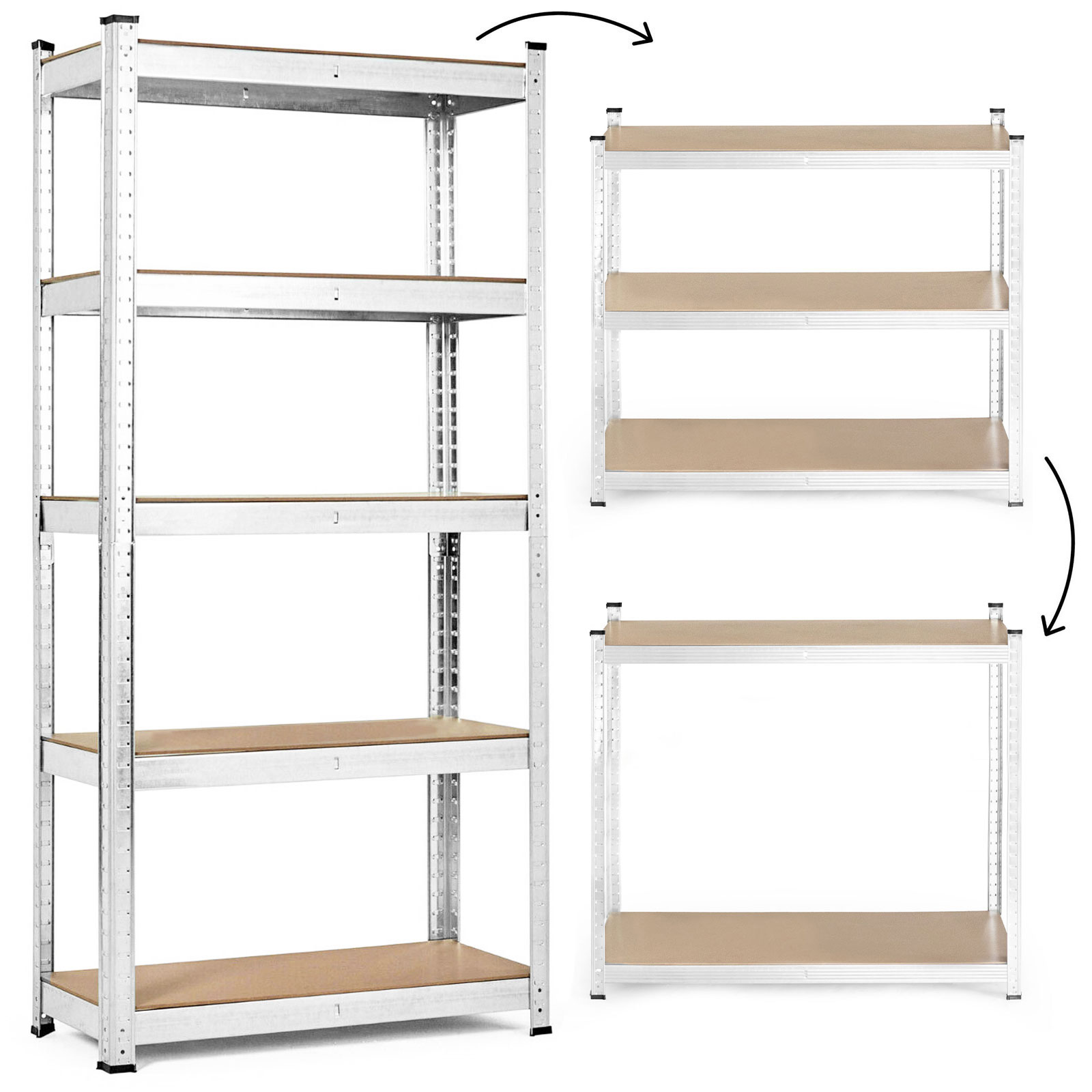 Sandėlio lentyna 180x90x40 cm cinkuoto plieno 5 lentynos 875 kg modernhome