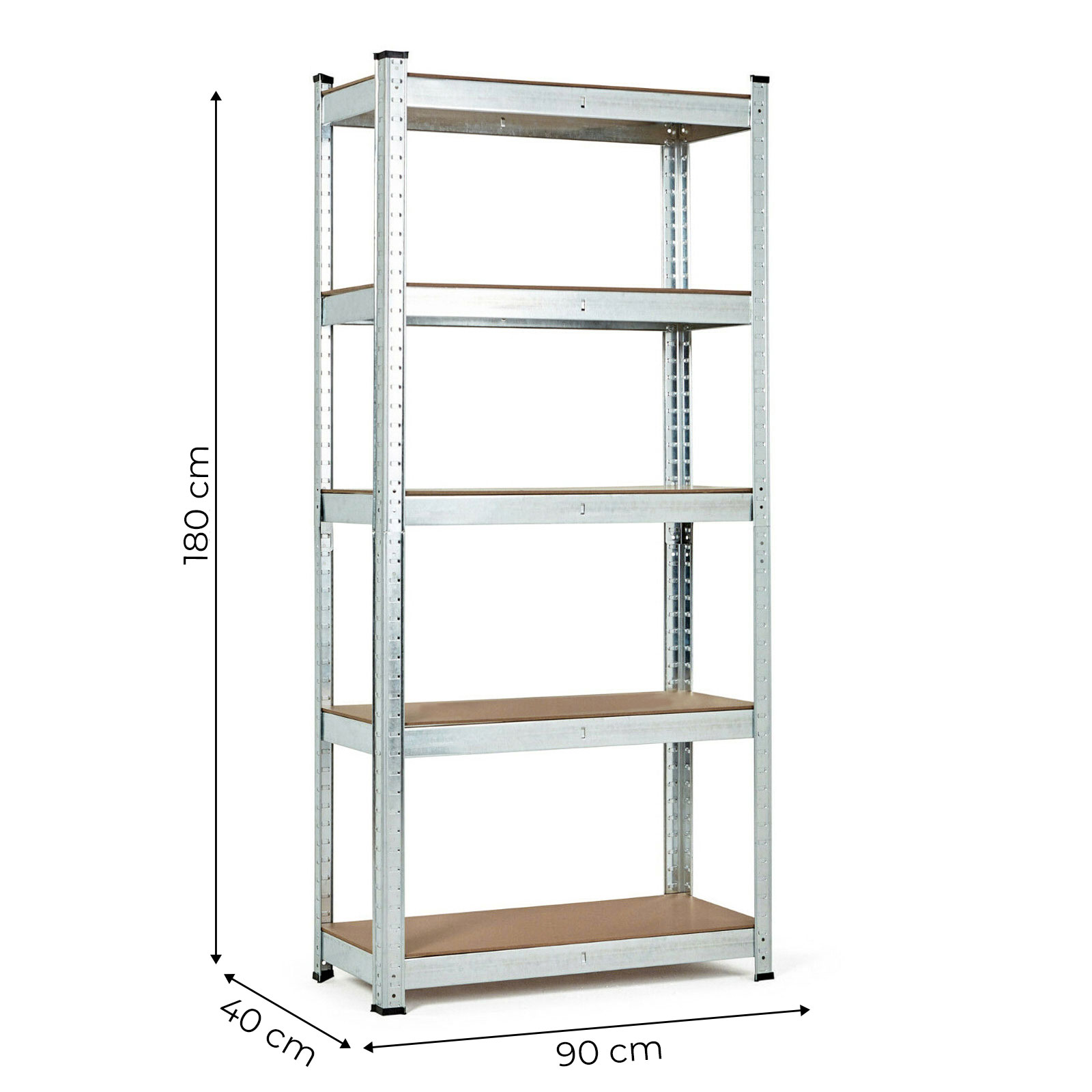 Sandėlio lentyna 180x90x40 cm cinkuoto plieno 5 lentynos 875 kg modernhome