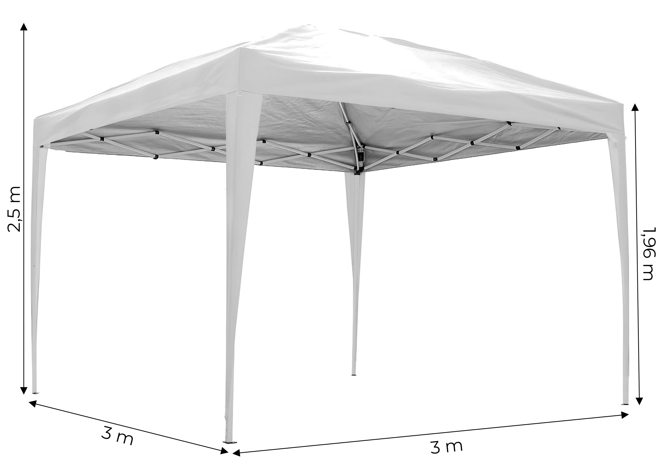 Sodo palapinė 3x3 m. balta