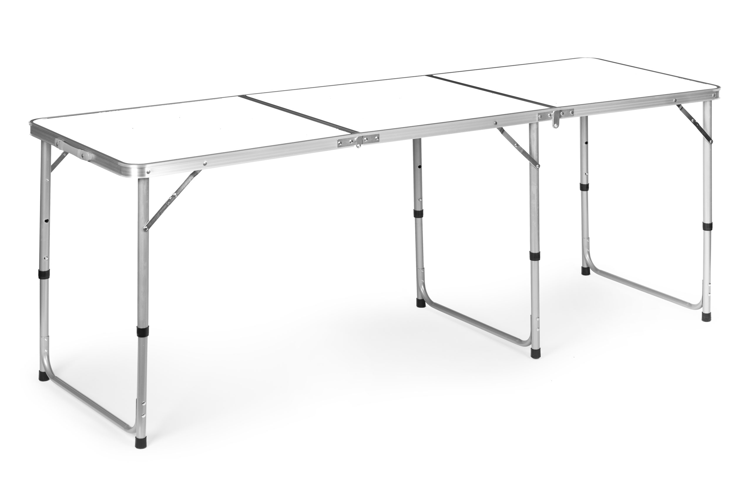 Turistinis stalas, sulankstomas kempingo stalas, baltas stalviršis, 180 x 60 cm