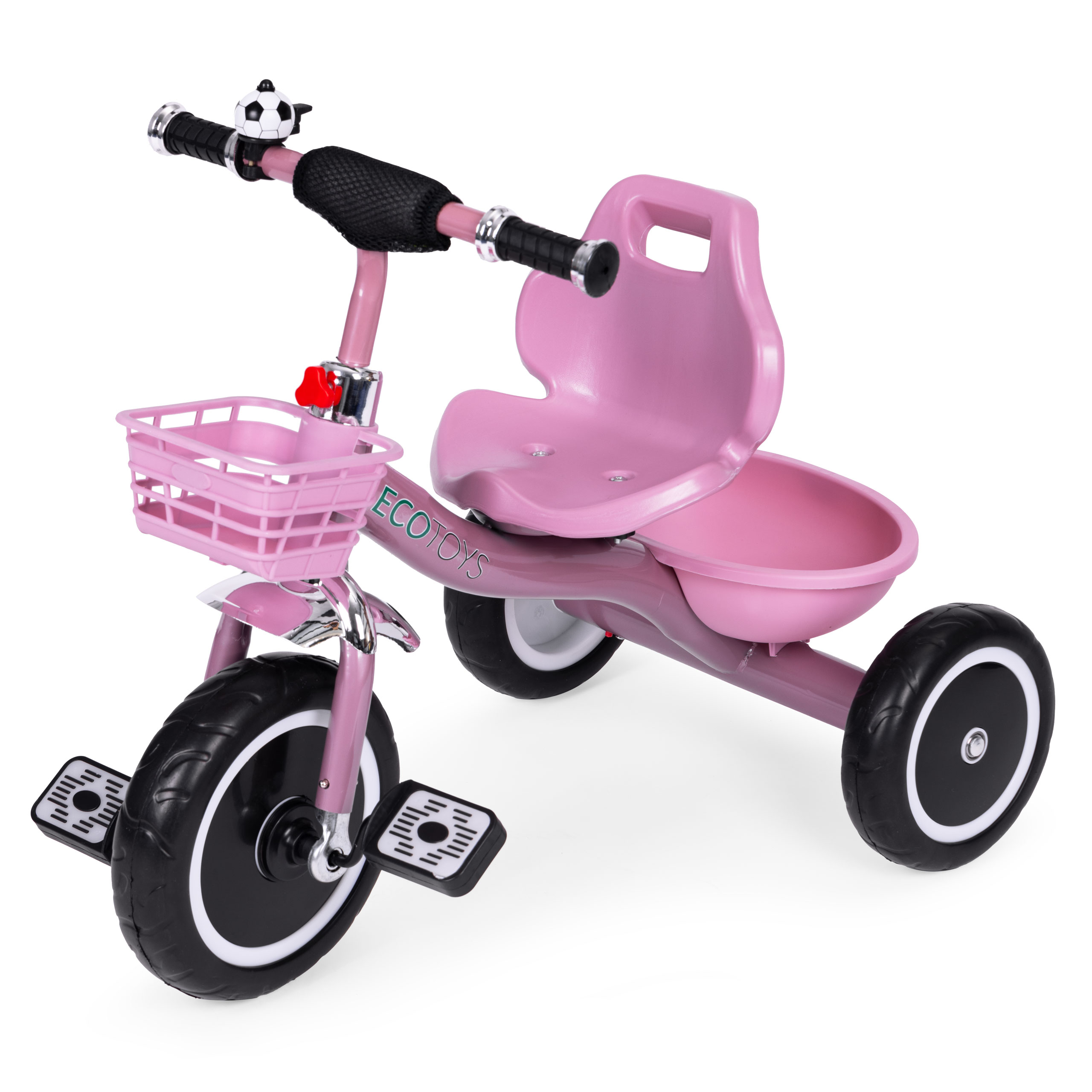 Triratis dviratis, pink, ecotoys