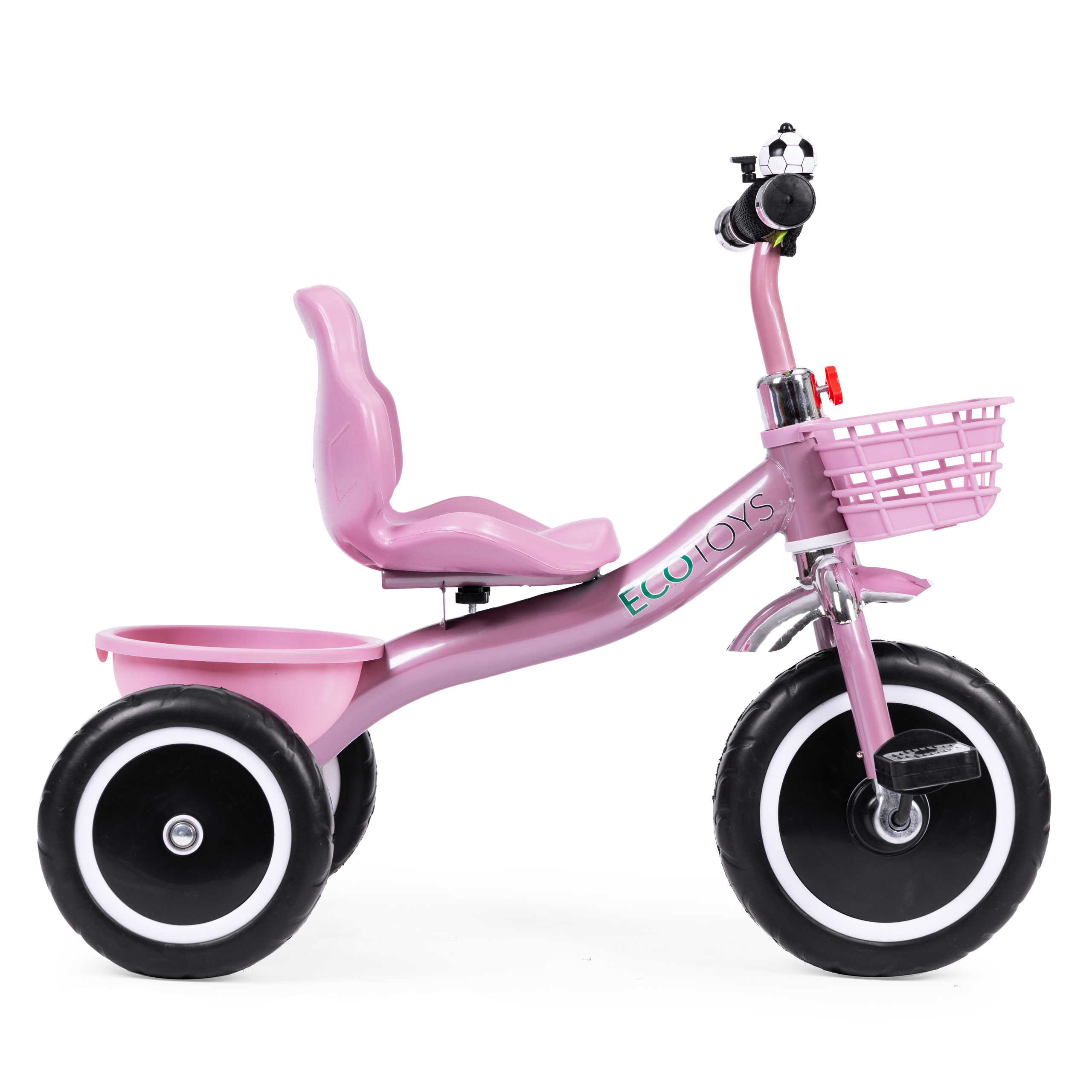 Triratis dviratis, pink, ecotoys