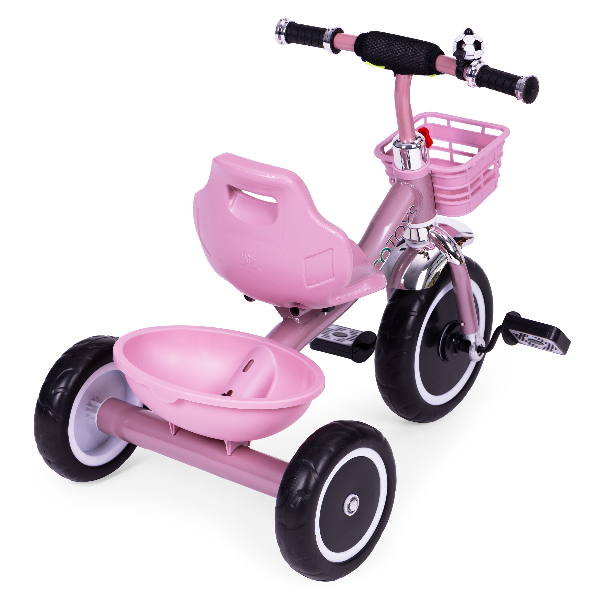 Triratis dviratis, pink, ecotoys