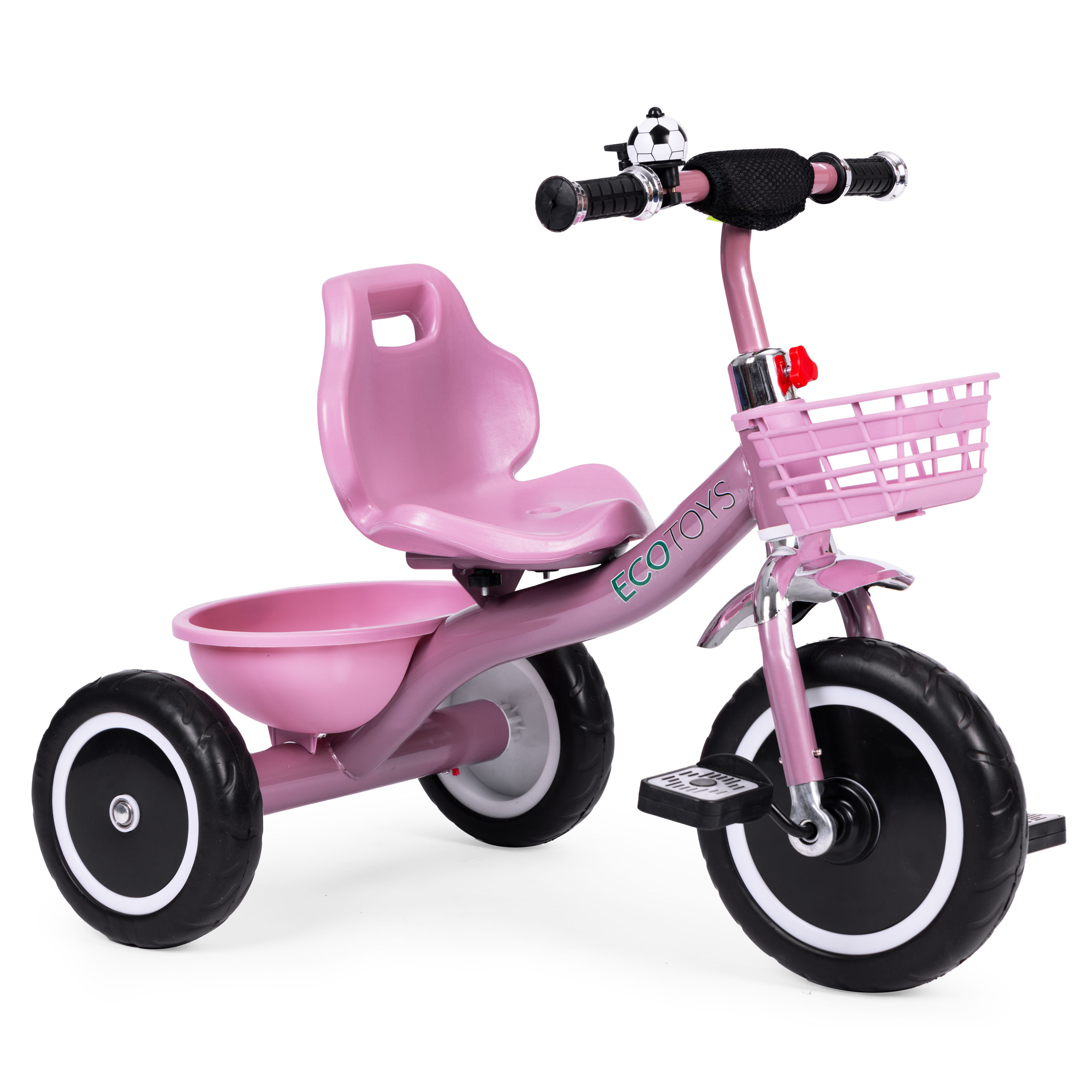 Triratis dviratis, pink, ecotoys