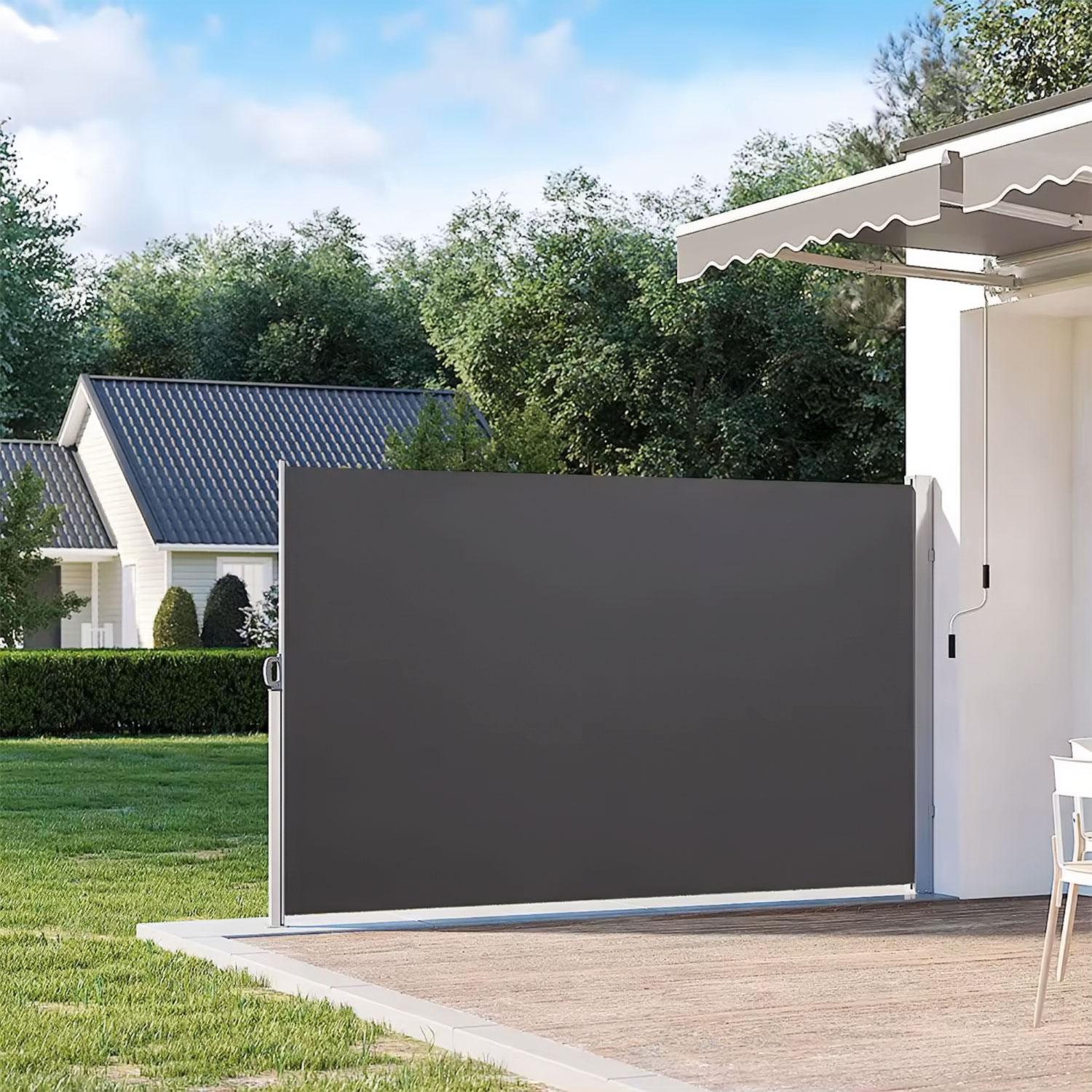 Šoninis markizas 350x200 cm sodui arba terasai, antracito spalvos, MultiGarden