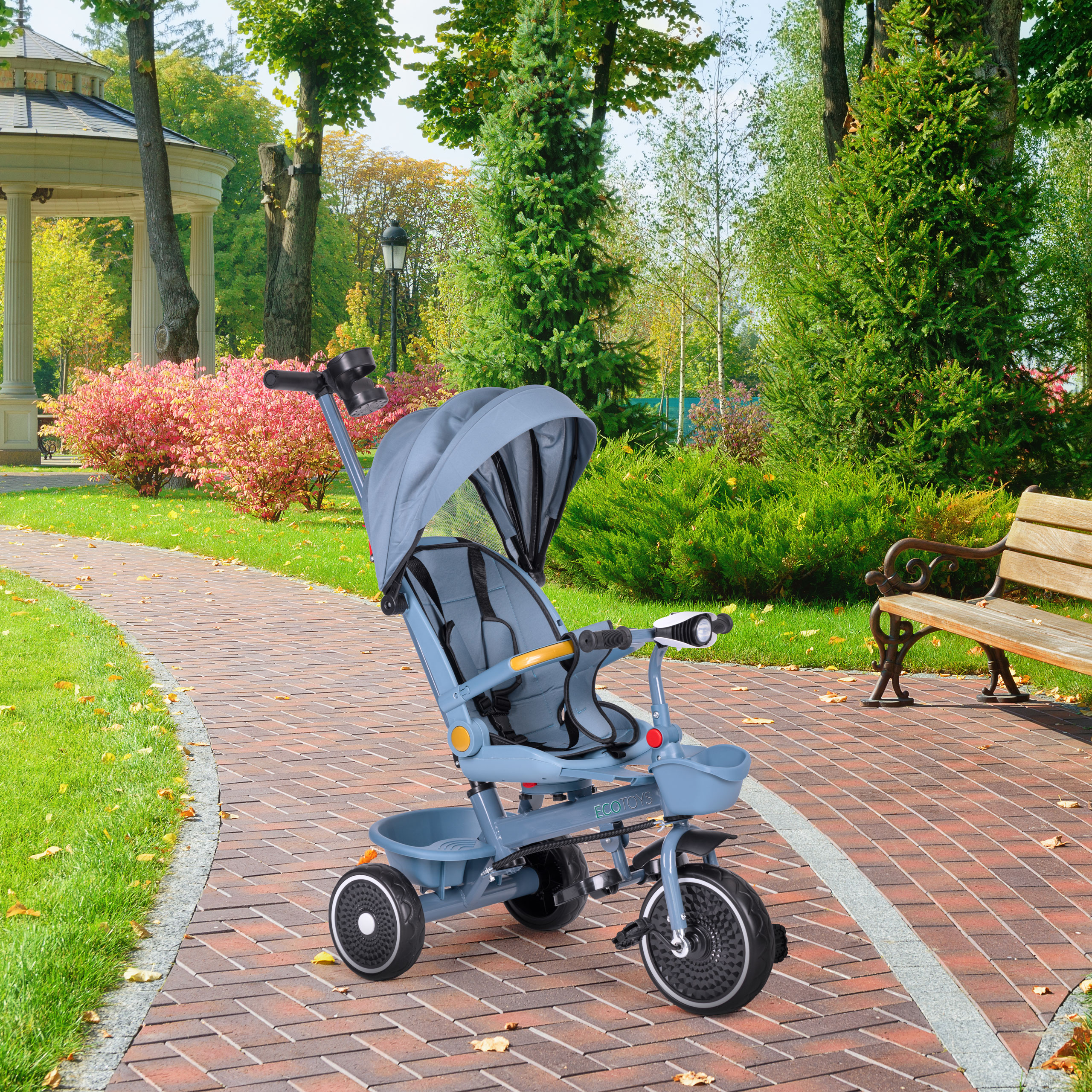 2-in-1 triratukas, mėlynas, ecotoys