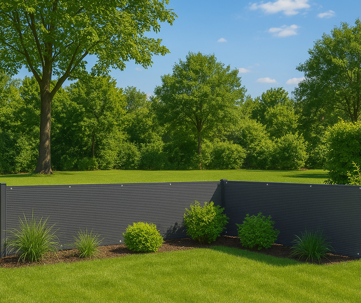 Balkono uždanga su tvirtinimais 150x500 cm tamsiai pilka multigarden