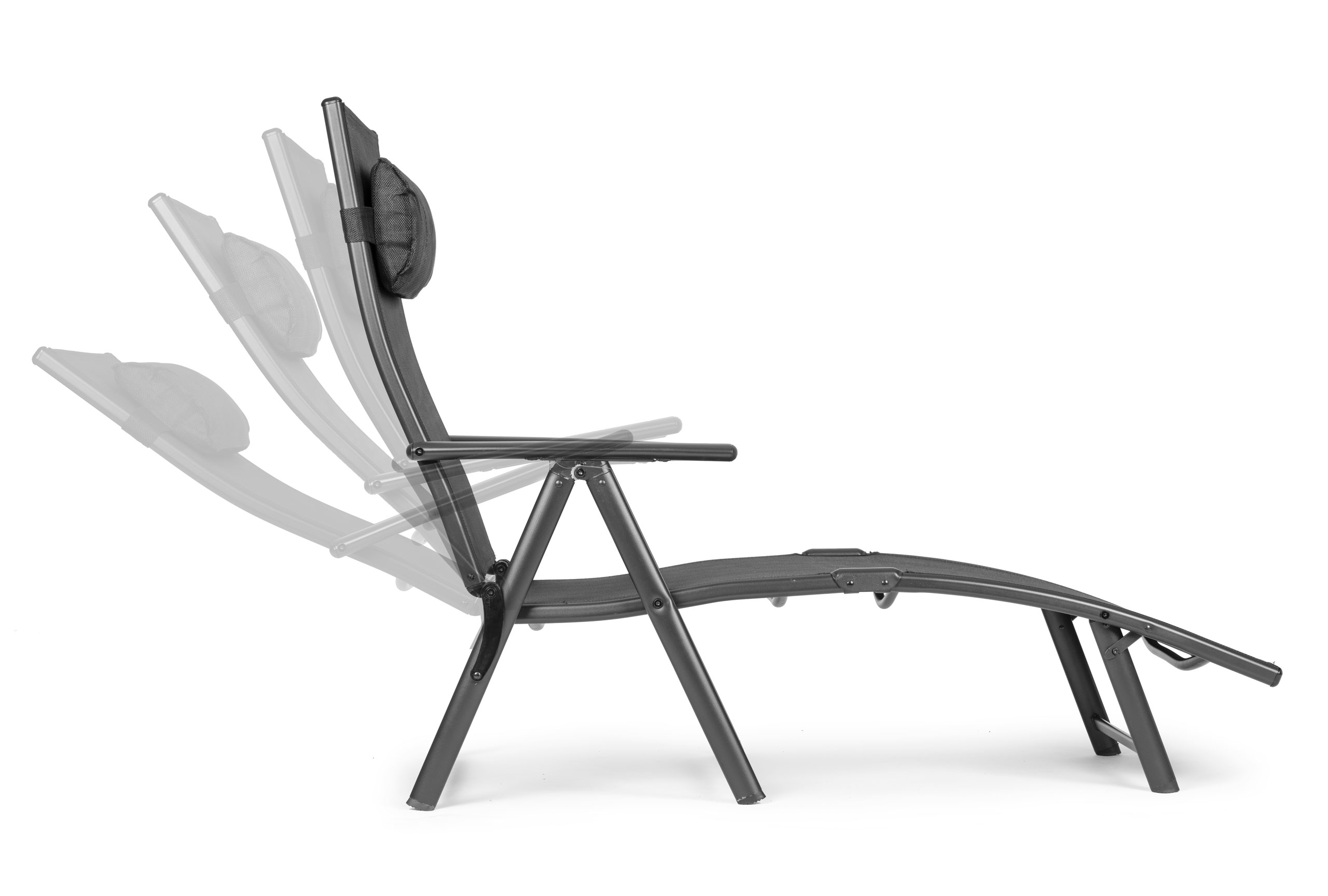 Pilkas reguliuojamas sulankstomas gultas 150-180 cm