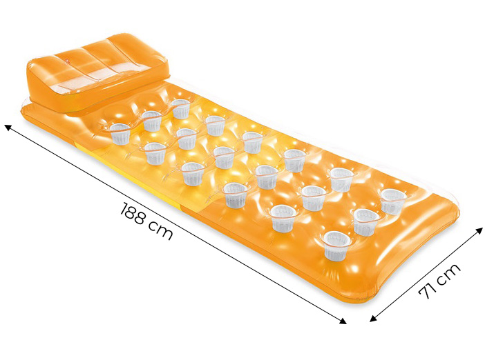 Pripučiamas plaukimo čiužinys 188 x 71 cm oranžinis - 58890 INTEX