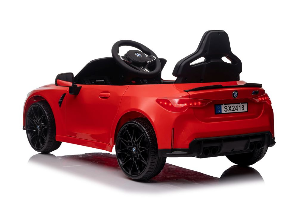 Vienvietis vaikiškas elektromobilis lean cars bmw m4, raudonas