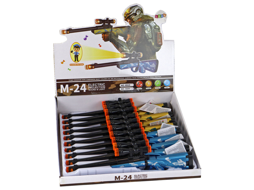 Maži žaisliniai šautuvai su garsu ir šviesomis lean toys
