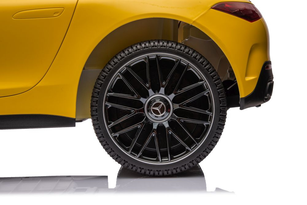Dvivietis vaikiškas elektromobilis mercedes amg sl63, geltonas