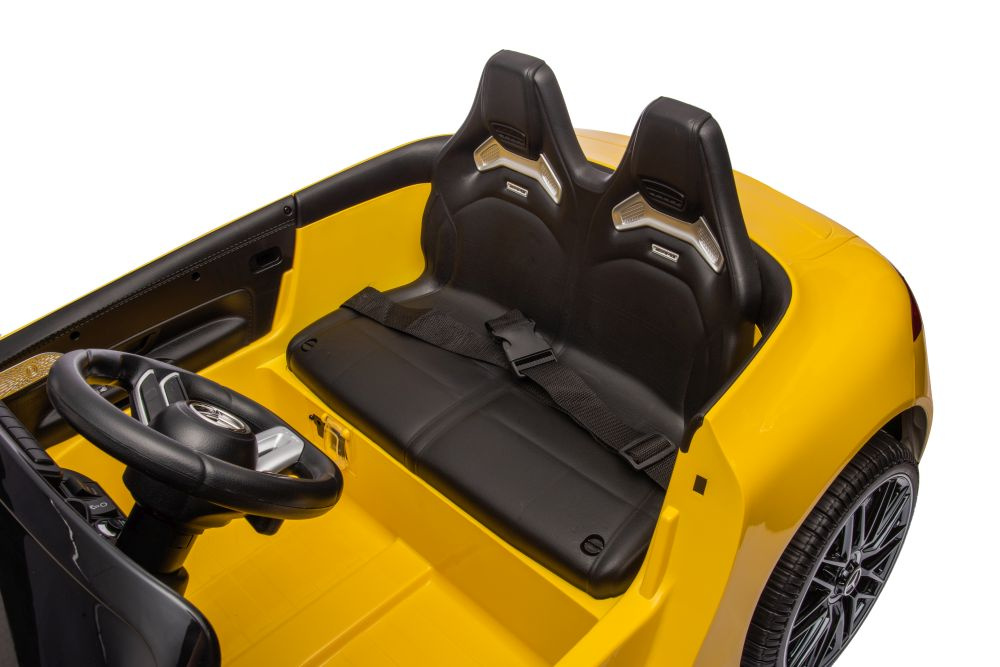 Dvivietis vaikiškas elektromobilis mercedes amg sl63, geltonas