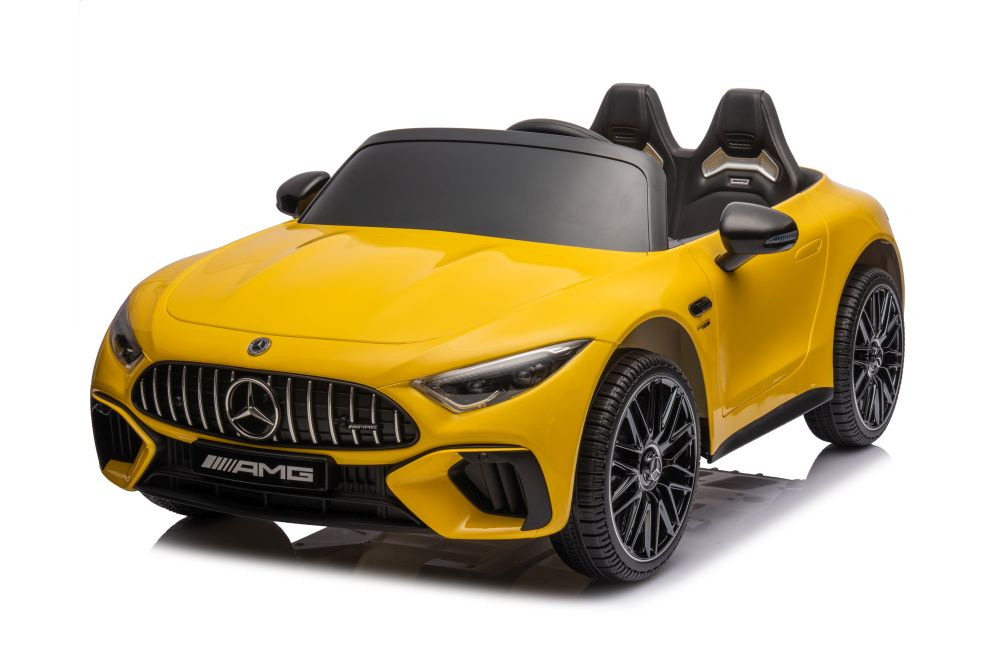Dvivietis vaikiškas elektromobilis mercedes amg sl63, geltonas
