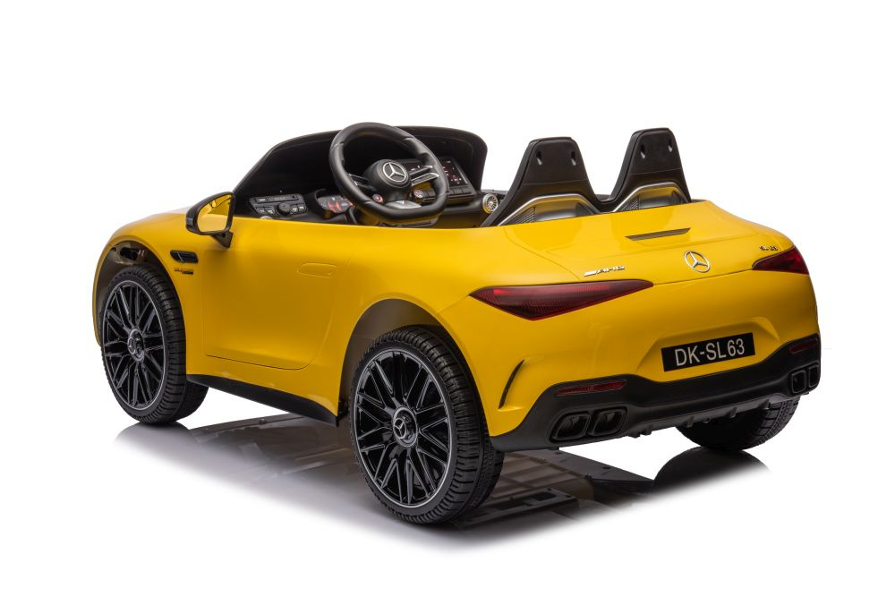 Dvivietis vaikiškas elektromobilis mercedes amg sl63, geltonas