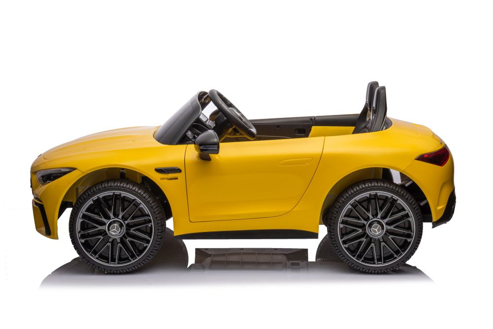 Dvivietis vaikiškas elektromobilis mercedes amg sl63, geltonas