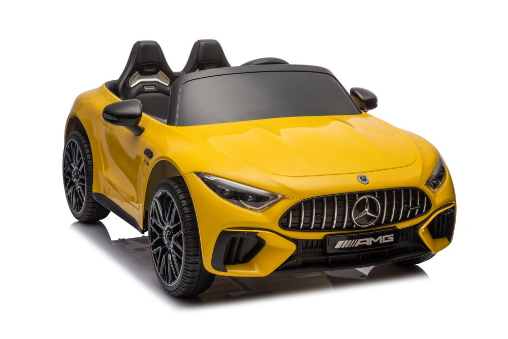 Dvivietis vaikiškas elektromobilis mercedes amg sl63, geltonas