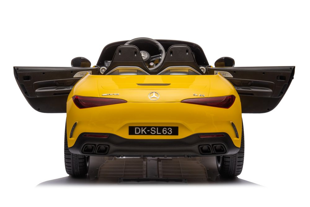 Dvivietis vaikiškas elektromobilis mercedes amg sl63, geltonas