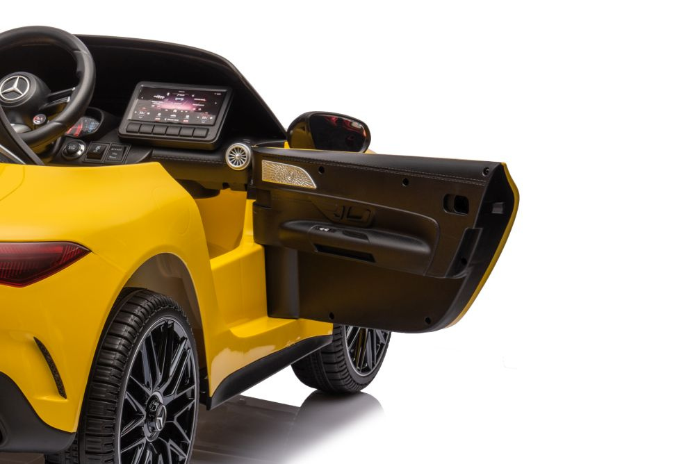 Dvivietis vaikiškas elektromobilis mercedes amg sl63, geltonas