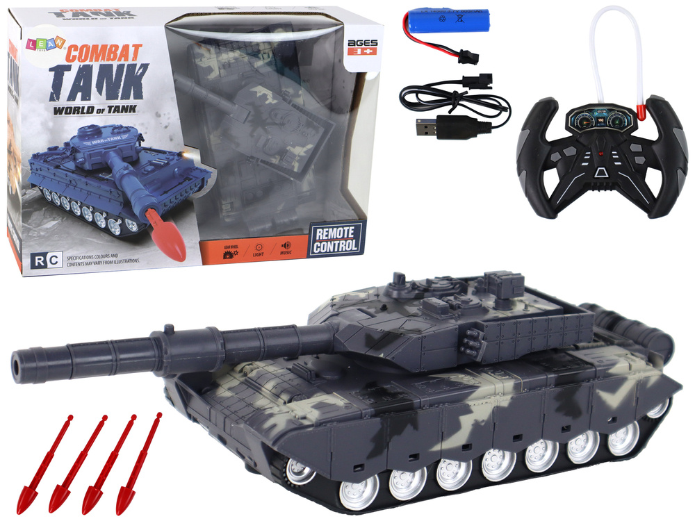 Nuotoliniu būdu valdomas tankas lean toys, mėlynas