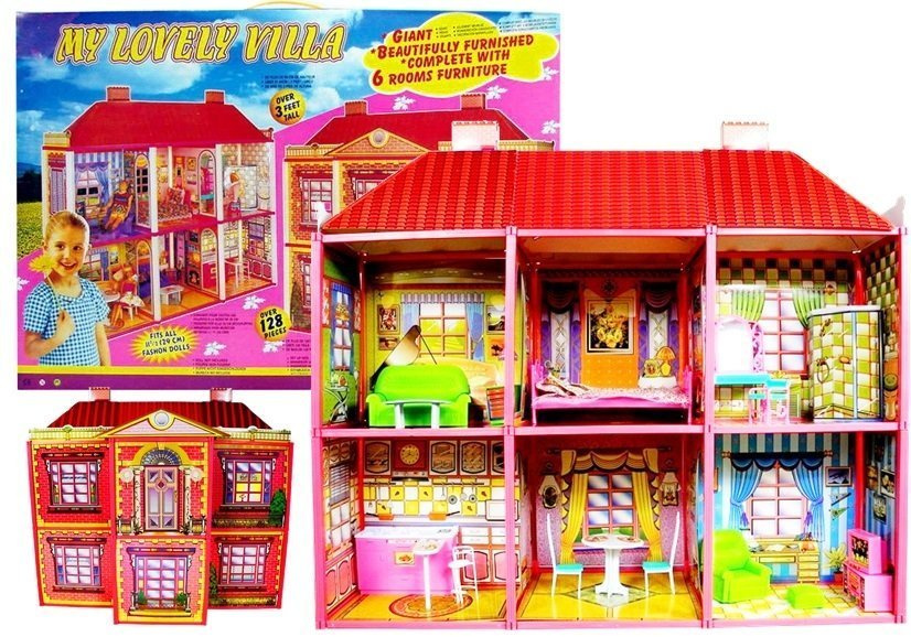 Lėlių namas su priedais lean toys