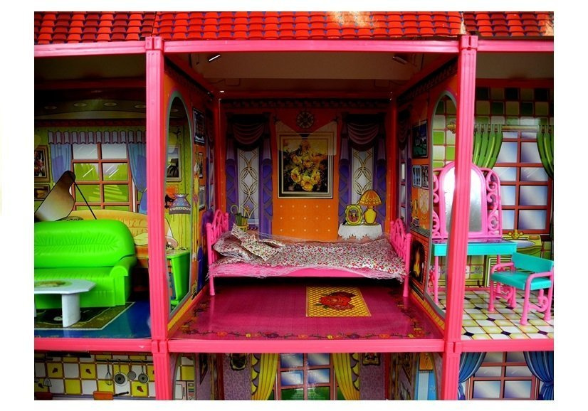 Lėlių namas su priedais lean toys