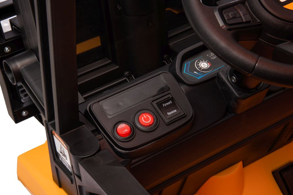 Vienvietis jcb akumuliatorinis krautuvas lean cars, geltonas