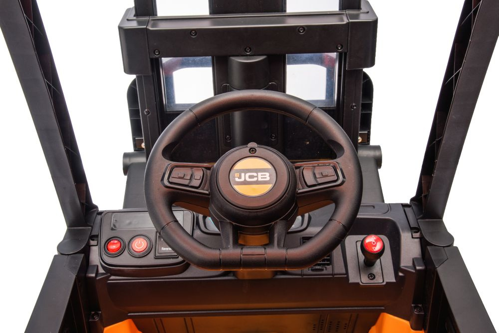 Vienvietis jcb akumuliatorinis krautuvas lean cars, geltonas