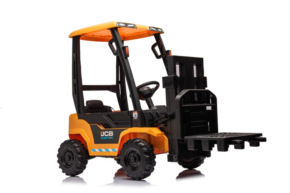 Vienvietis jcb akumuliatorinis krautuvas lean cars, geltonas