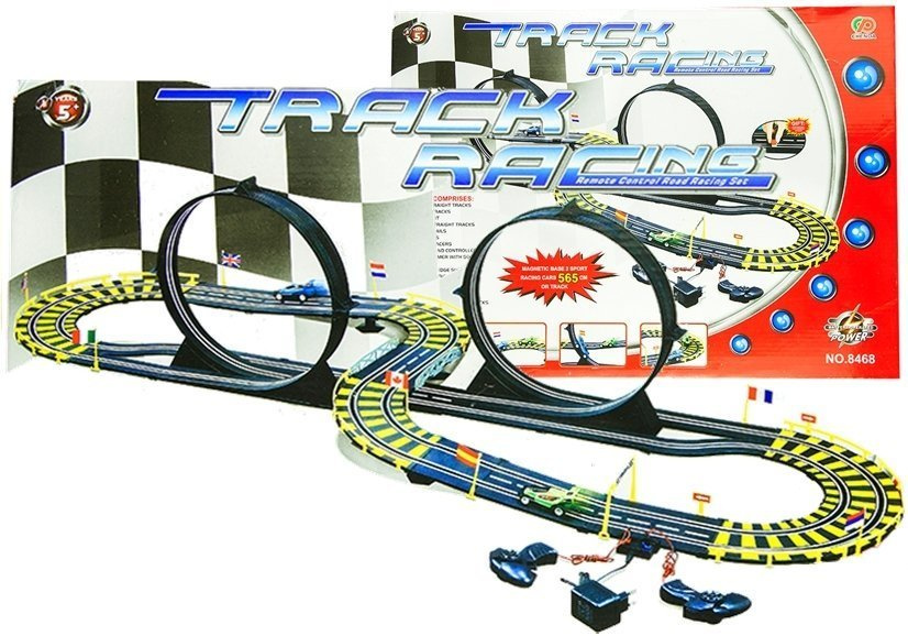 Automobilių lenktynių trasa su dviem mašinomis, 565 cm