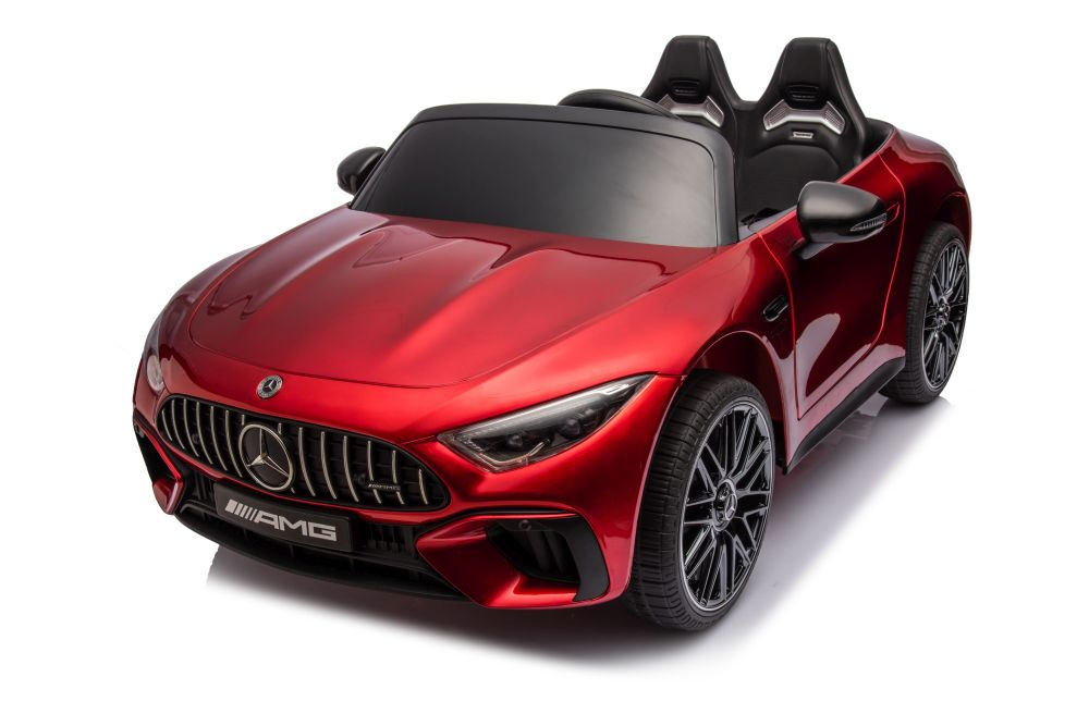 Dvivietis vaikiškas elektromobilis lean cars mercedes amg sl63, raudonas