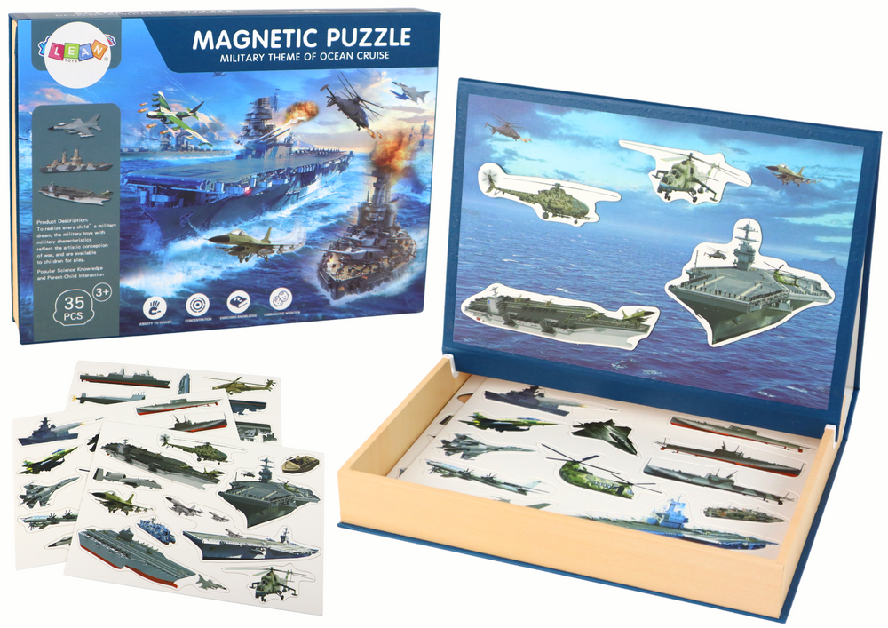 Magnetinė dėlionė su laivais lean toys