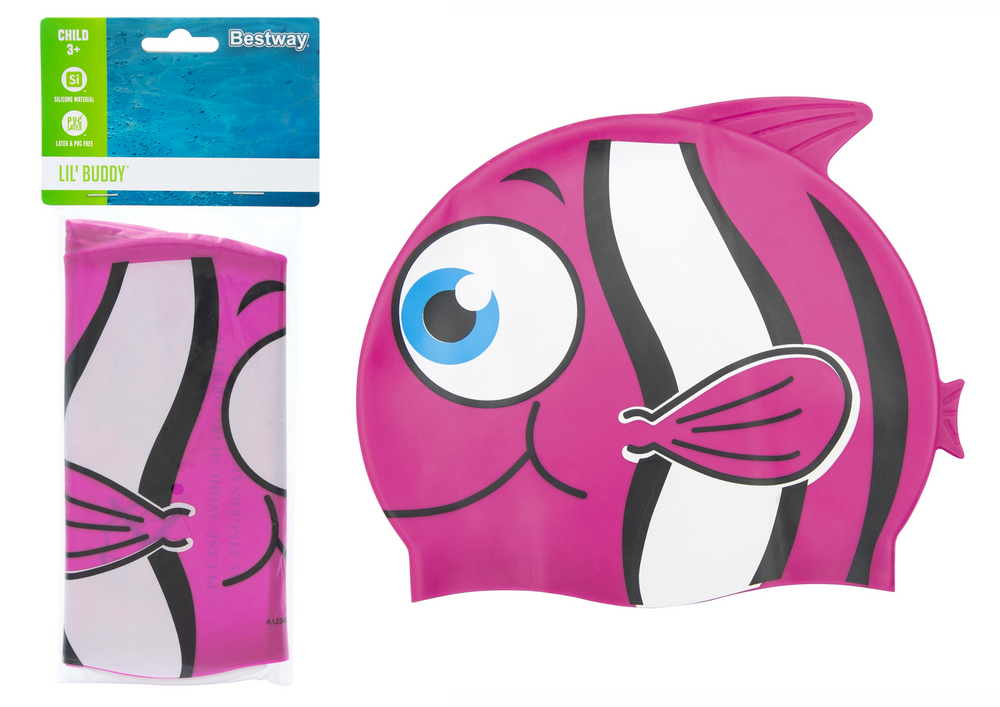 Plaukimo kepuraitė pink fish bestway, rožinė