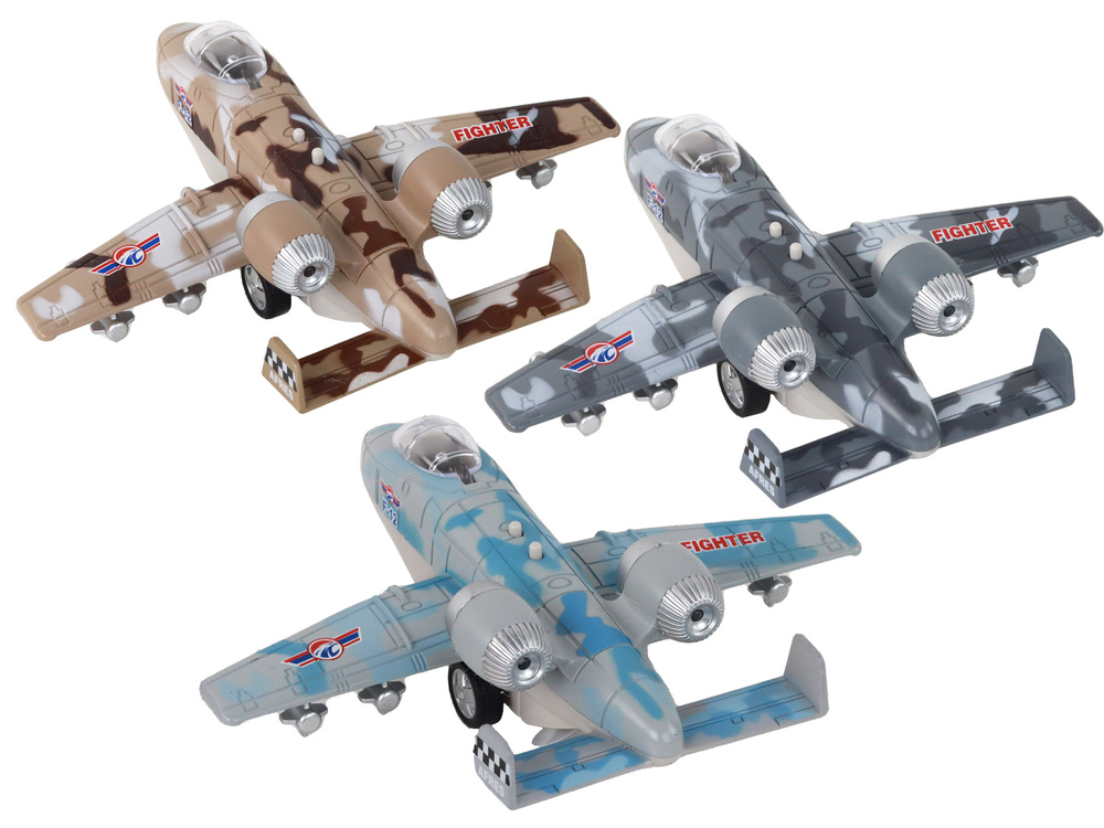 Karinis naikintuvas su garso ir šviesos efektais vaikams lean toys