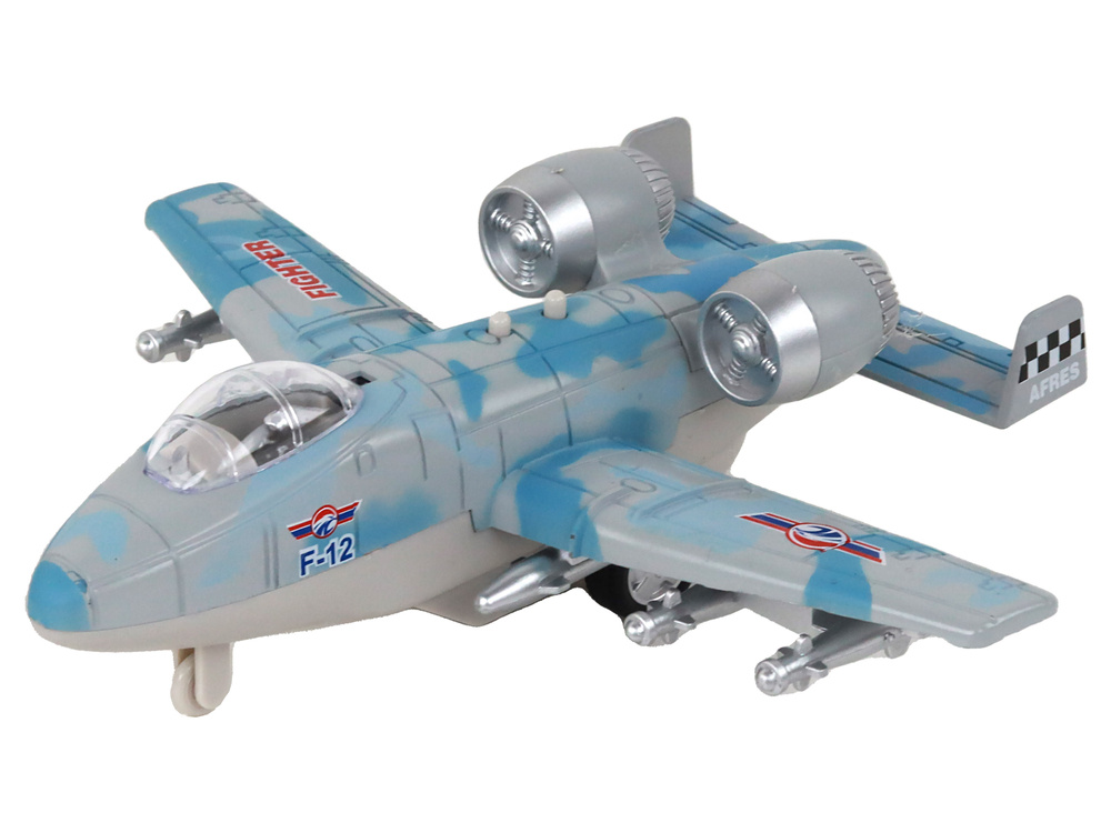 Karinis naikintuvas su garso ir šviesos efektais vaikams lean toys