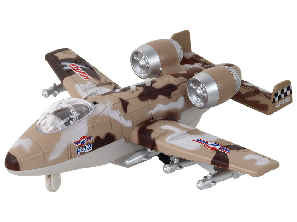 Karinis naikintuvas su garso ir šviesos efektais vaikams lean toys