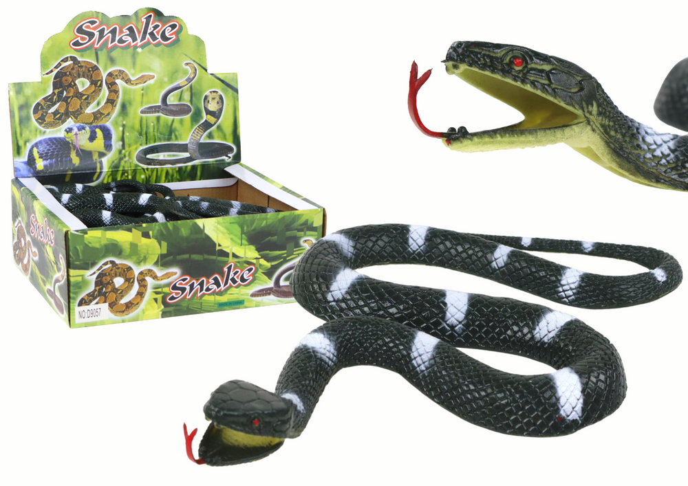 Guminė gyvatė lean toys, juoda