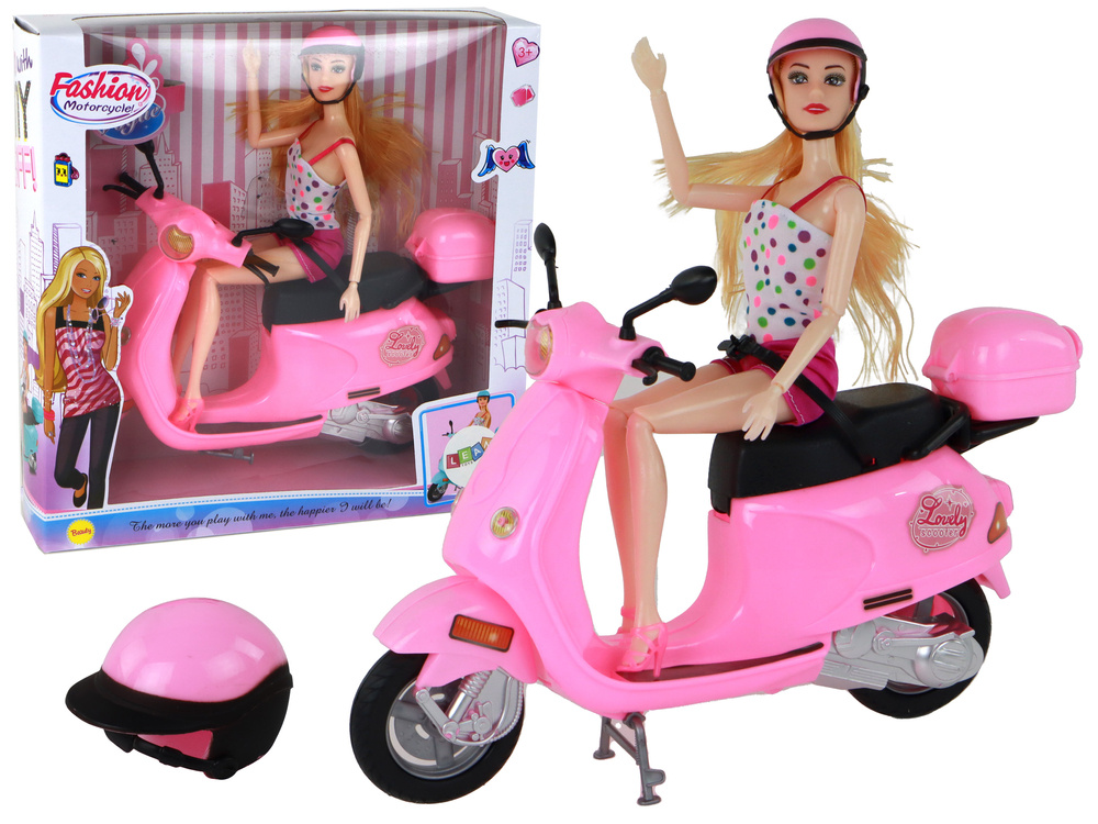 Lėlė su motoroleriu lean toys