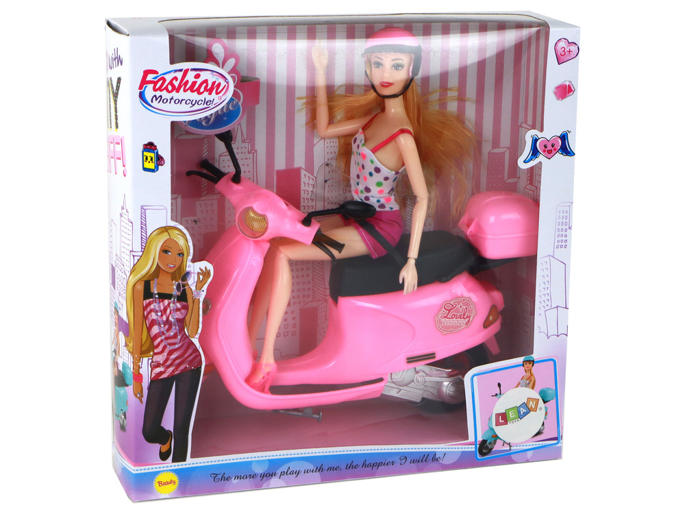 Lėlė su motoroleriu lean toys