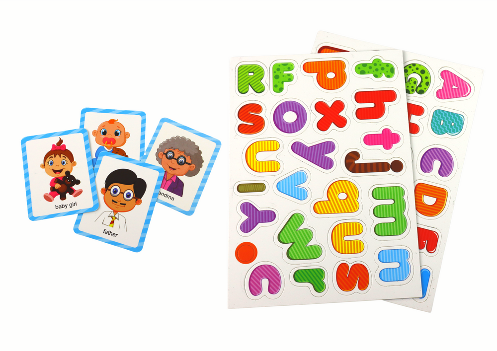 Edukacinių magnetinių kortelių rinkinys su raidėmis lean toys