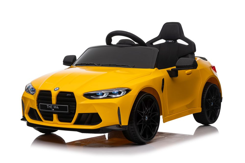 Vienvietis vaikiškas elektromobilis lean cars bmw m4, geltonas